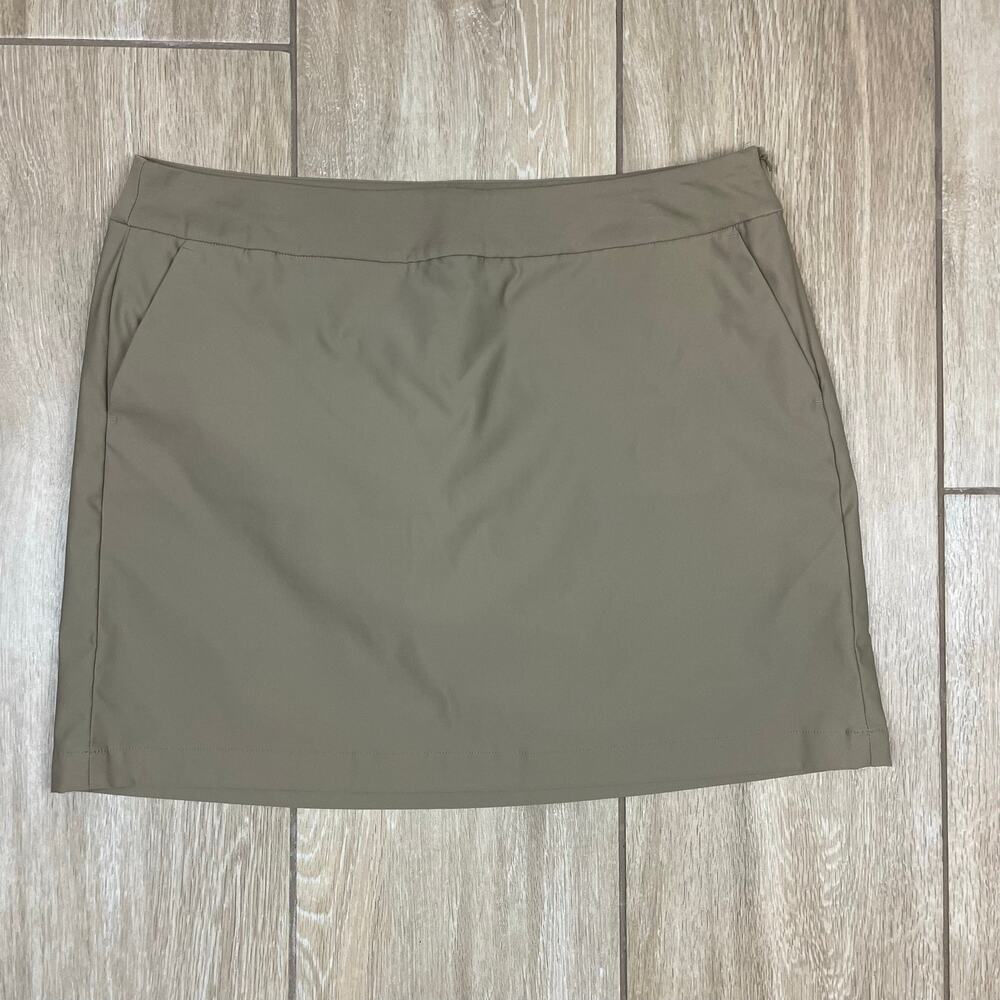 Nike Golf Skort Womens 12 Beige Dri FIT Built In Shorts Stretch Athletic